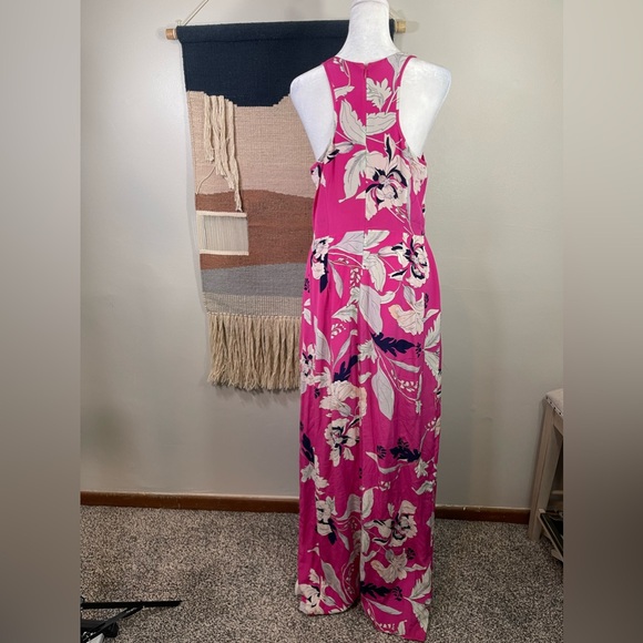 Yumi Kim Pink Chelsea Floral Side Slit 100% Silk Maxi Size L Retail $248 - Picture 8 of 9